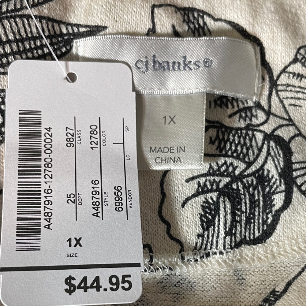 NWT CJ Banks 1X Floral Short Sleeve Top - Picture 6 of 7